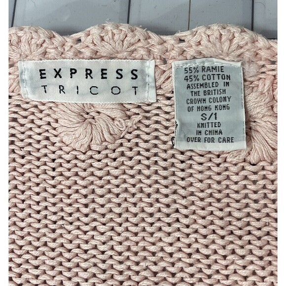 Y2K Express Tricot Sweater Womens S Hand Knitted Pink Floral Coquette Swiftie - Picture 9 of 11